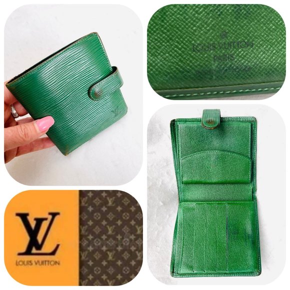Auc Louis Vuitton Green Epi Leather Porte Billets Compact Wallet - Picture 1 of 12